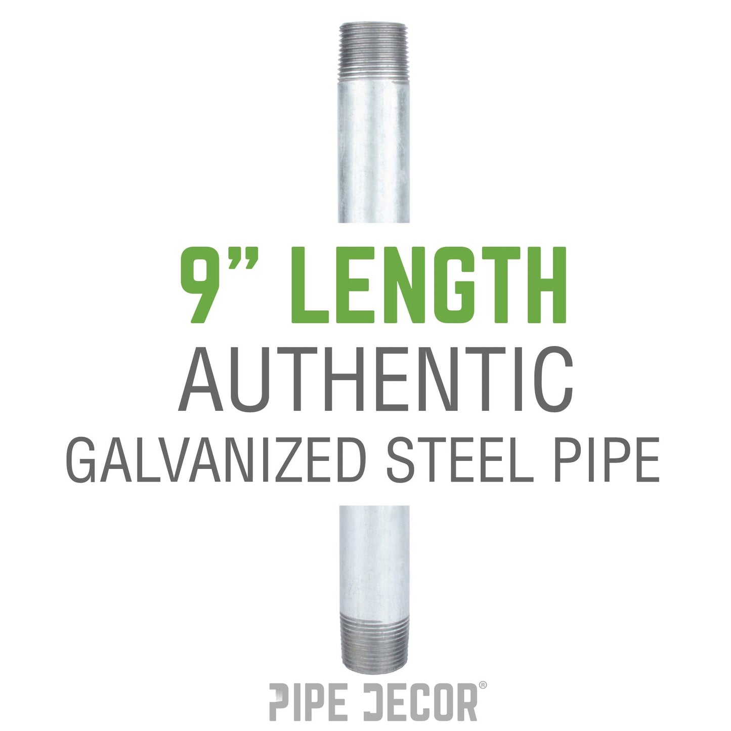 1 1/4 in. x 9 in. Galvanized Pipe