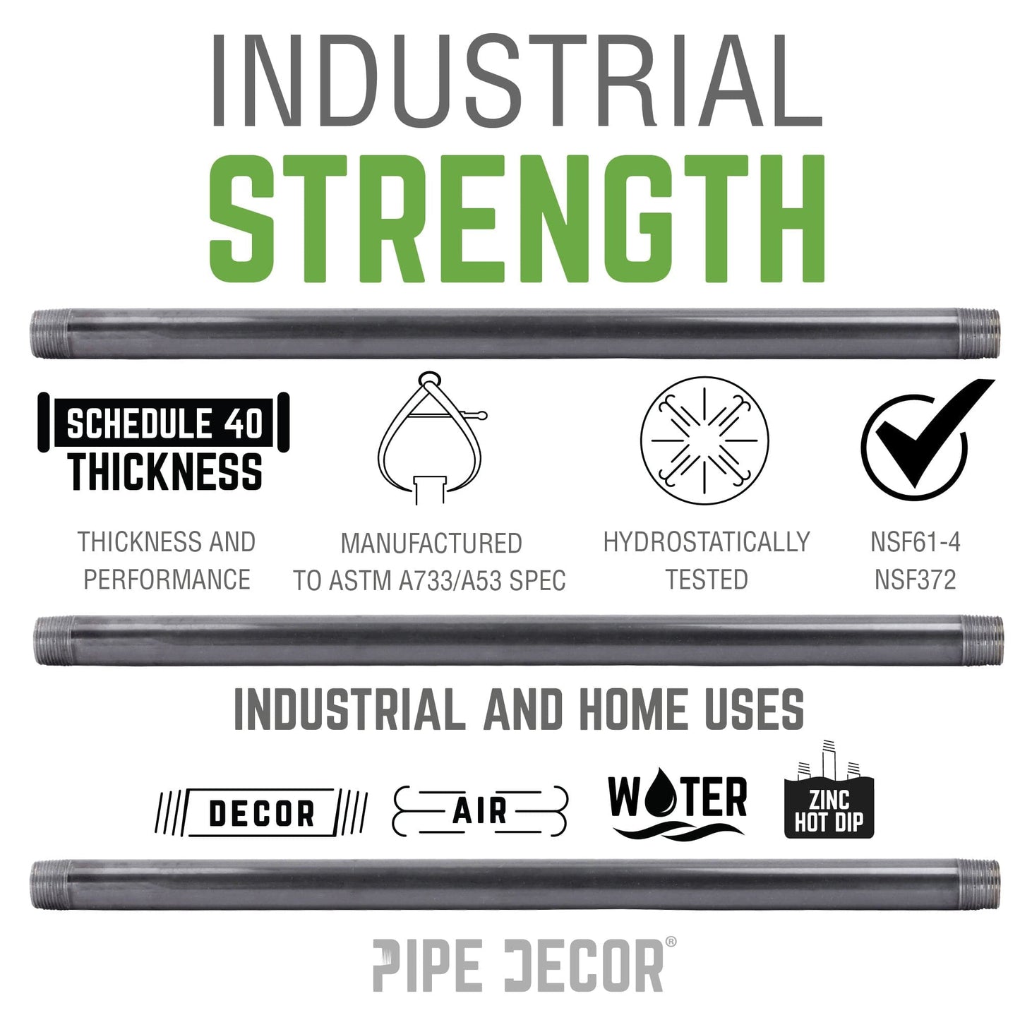 1 1/2 in. x 18 in. Galvanized Pipe