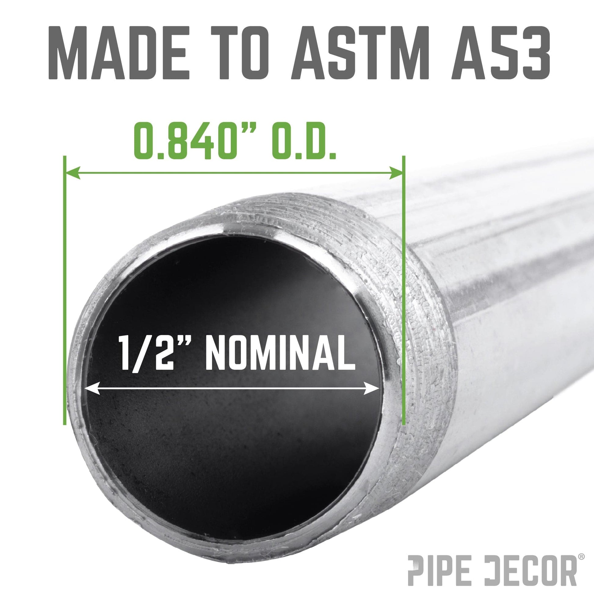 1/2 in. x 72 in. Galvanized Steel Pipe