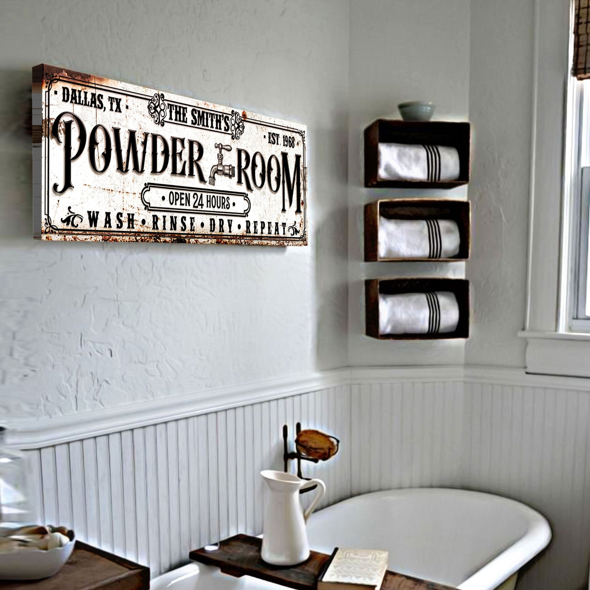 Personalized Powder Room Sign II