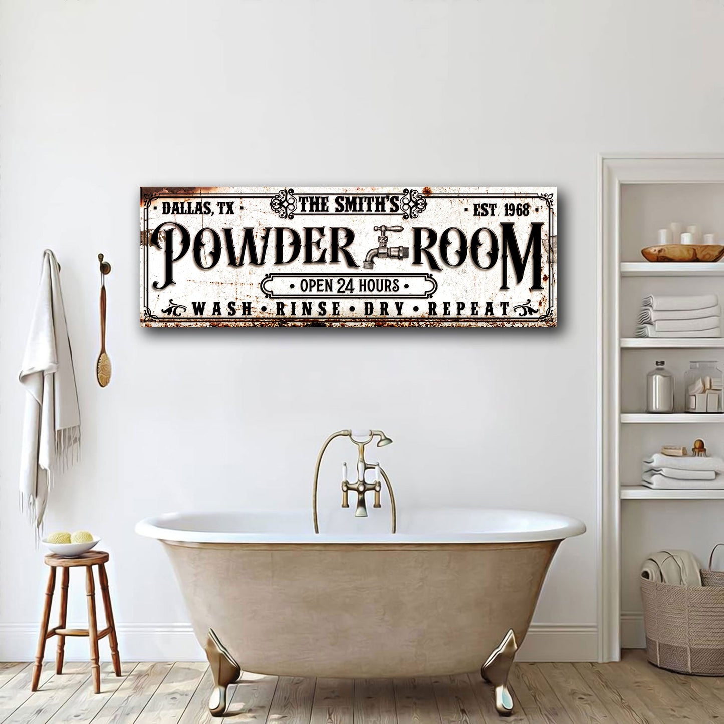 Personalized Powder Room Sign II