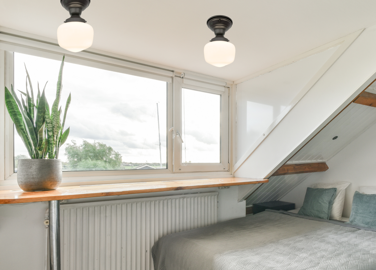 Simple Schoolhouse CEILING LIGHT Fixture of Milk Glass