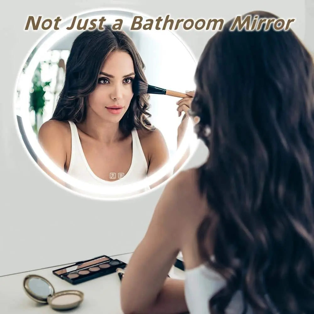 Round Led Mirror Bathroom Vanity Mirror With Dimmable Lights