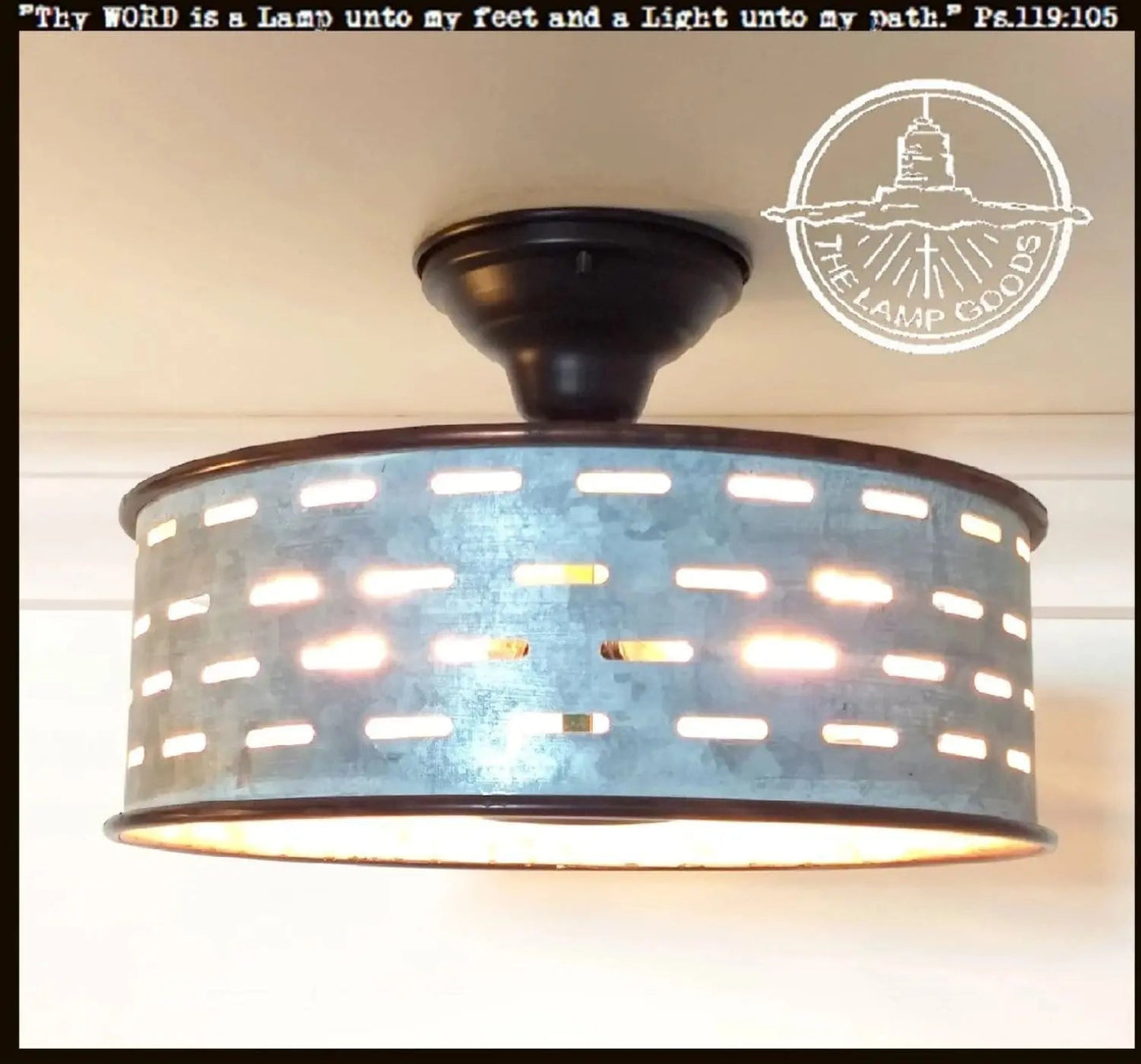 Rustic Chandelier Light Fixture of Galvanized Metal