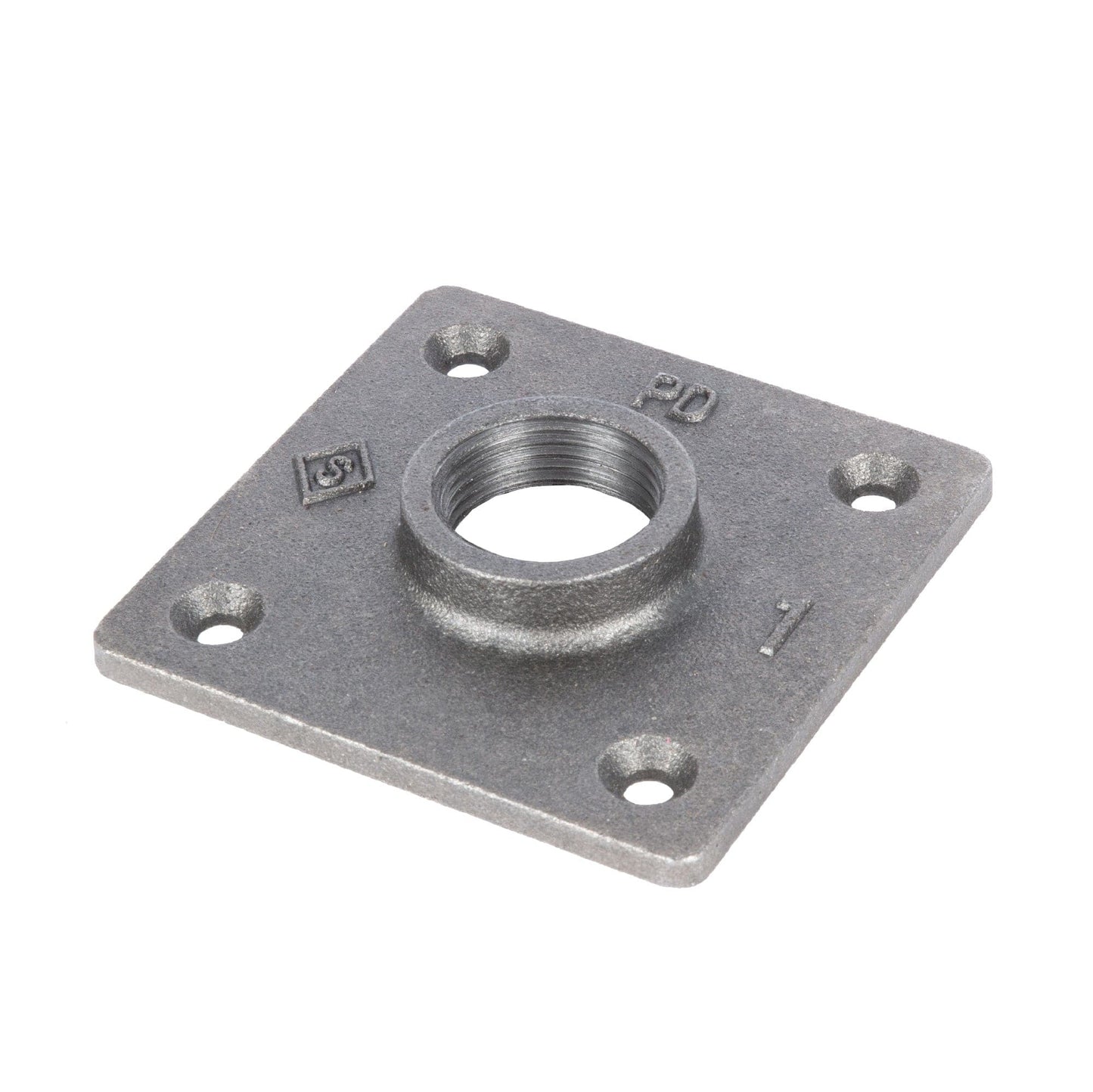 1 in. Black Square Floor Flange