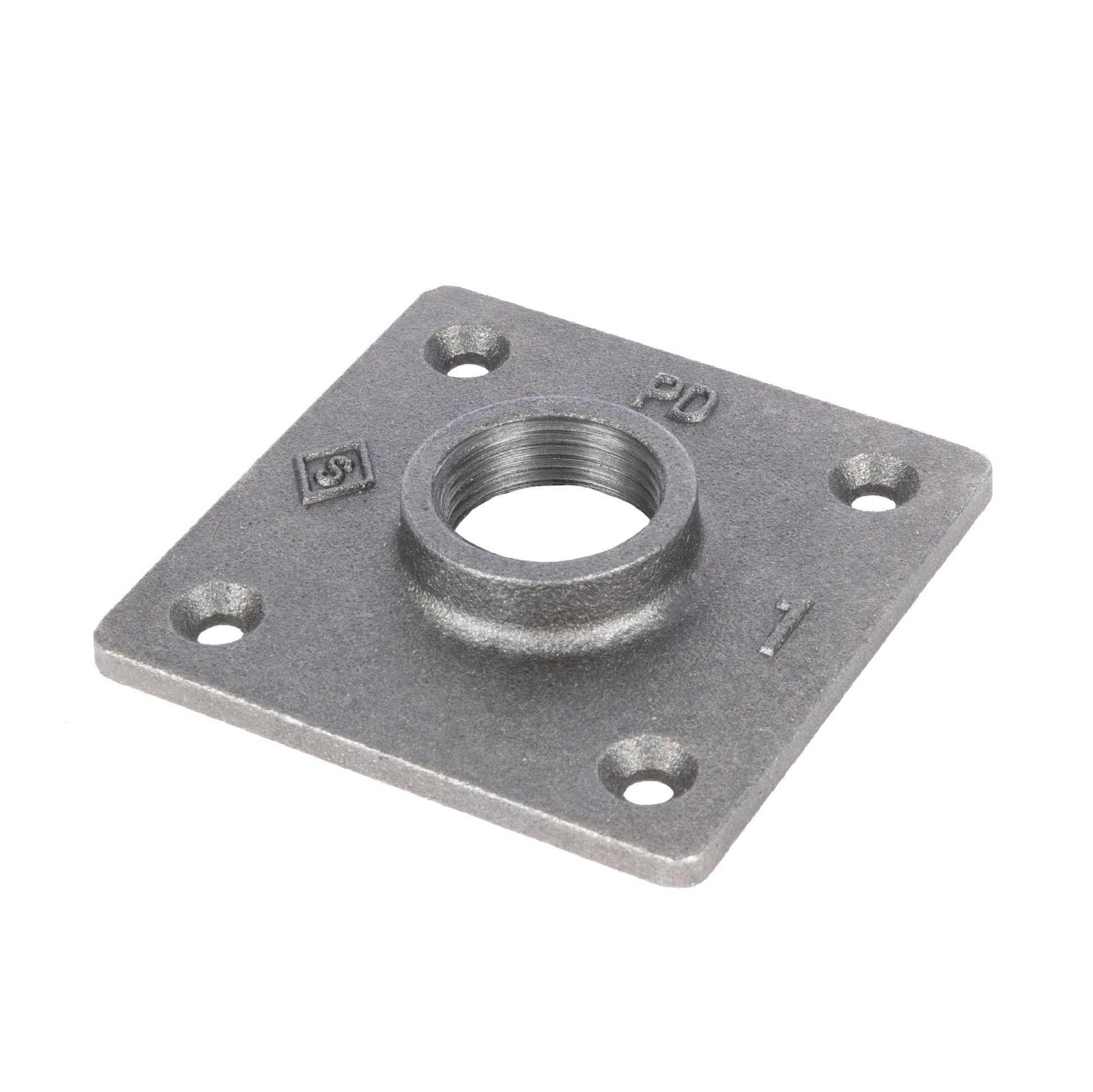 1 in. Black Square Floor Flange