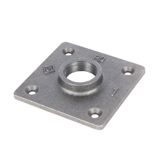 1 in. Black Square Floor Flange