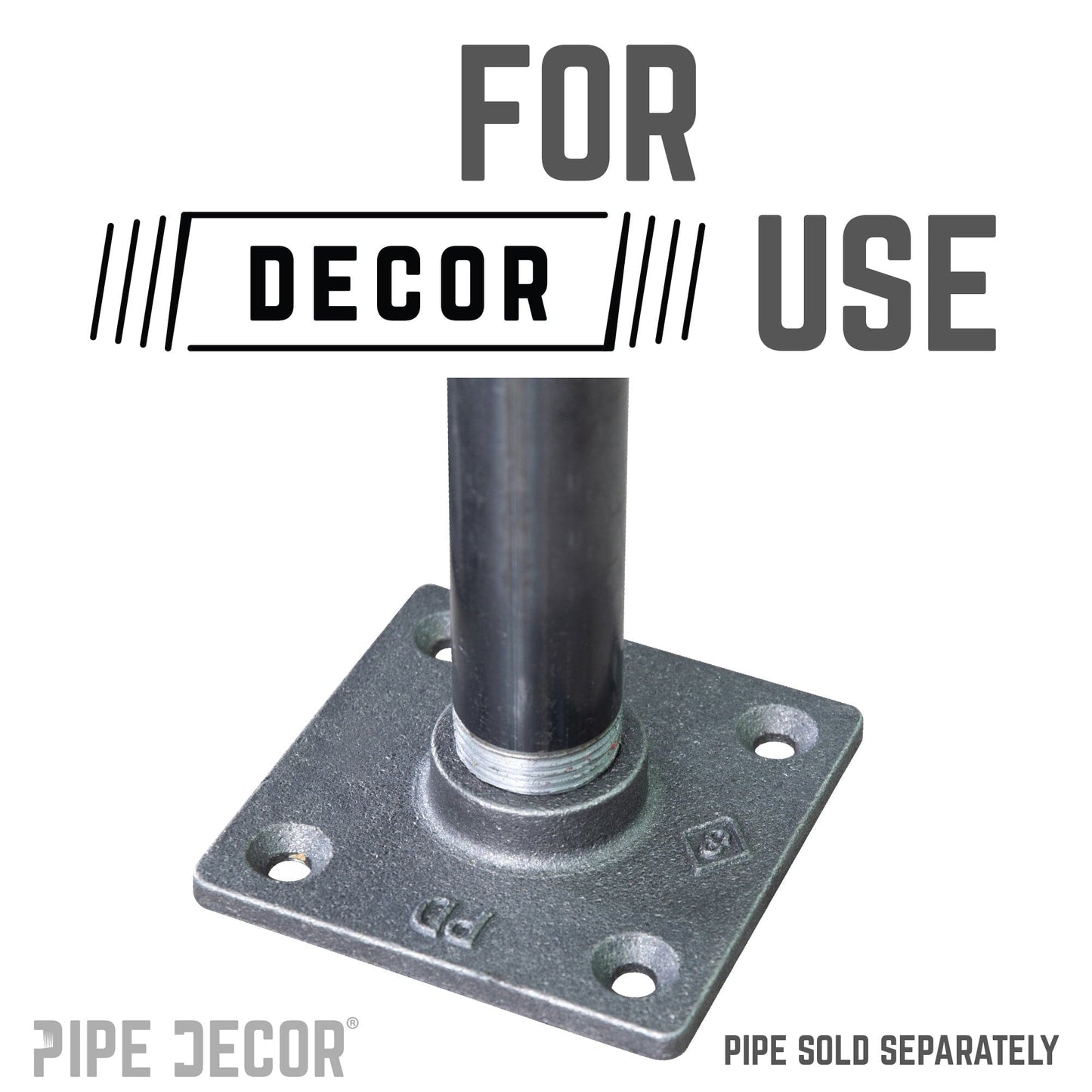 1 in. Black Square Floor Flange