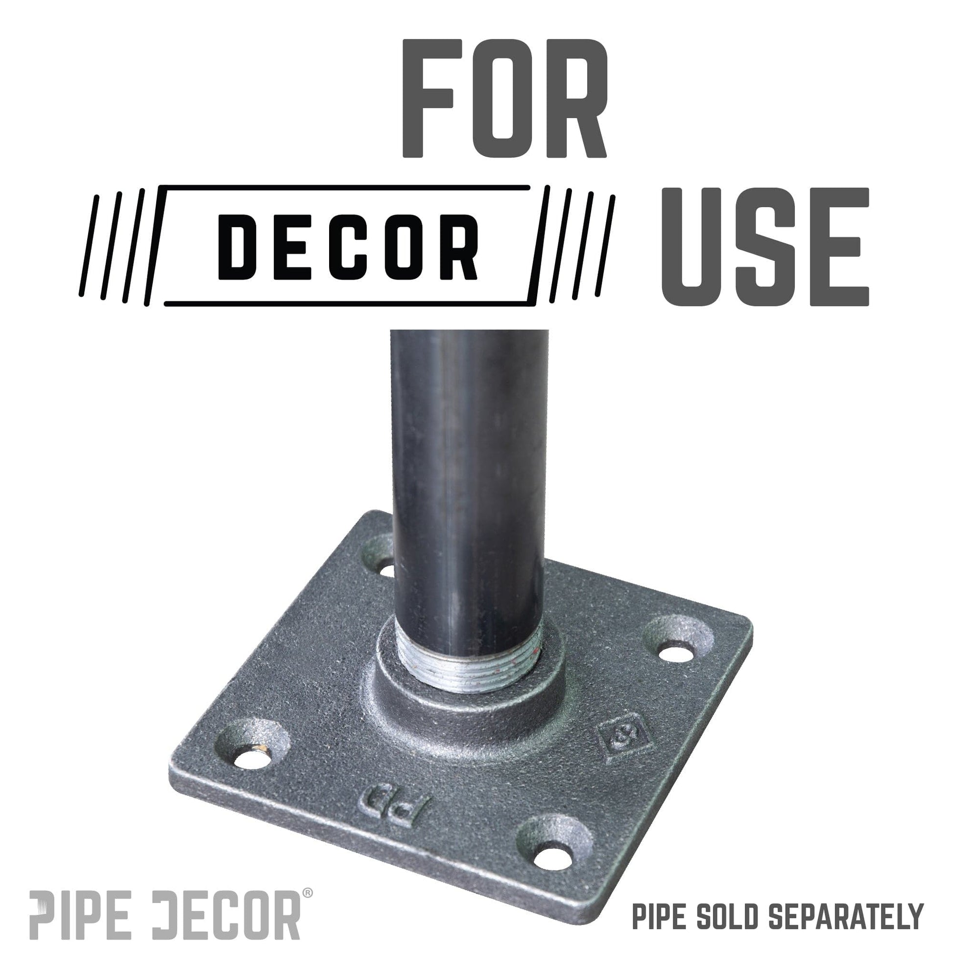 3/4 in. Black Square Floor Flange