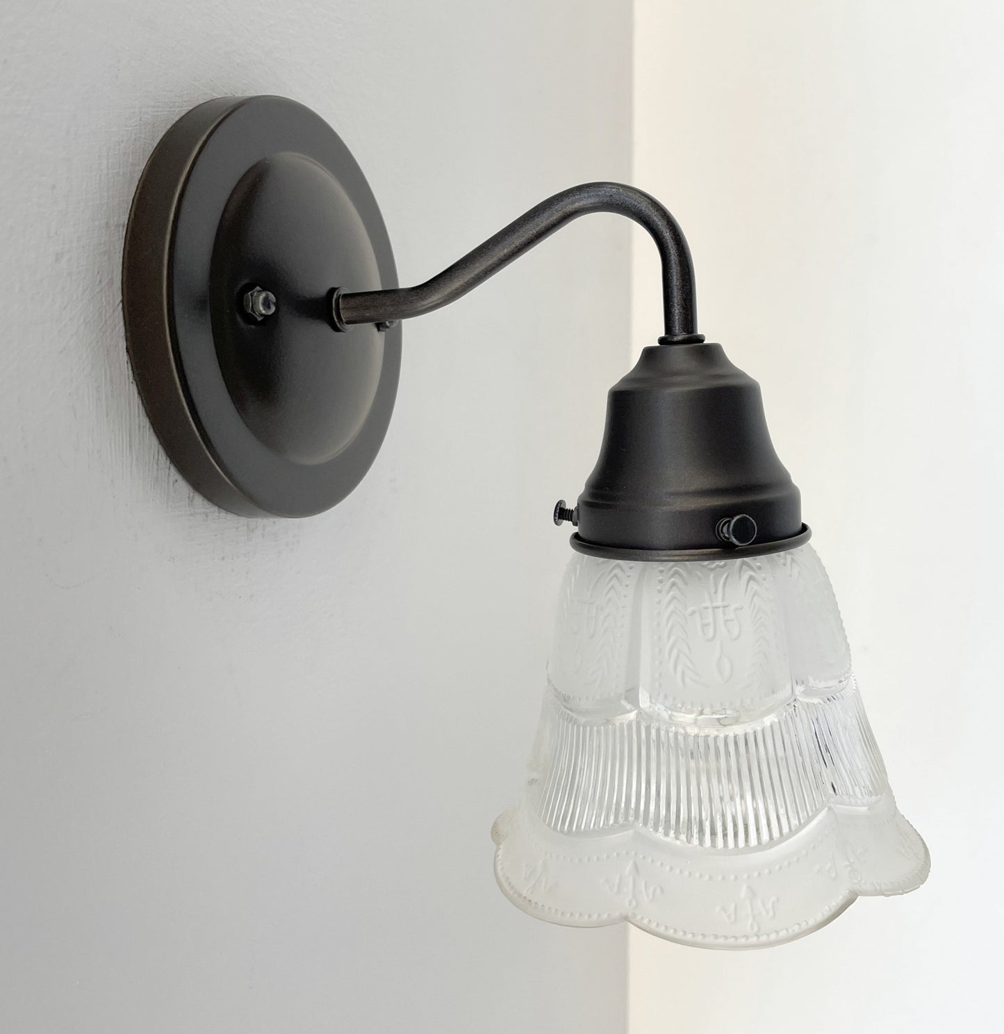 Fluted Antique Vanity 1960s SCONCE Wall Light