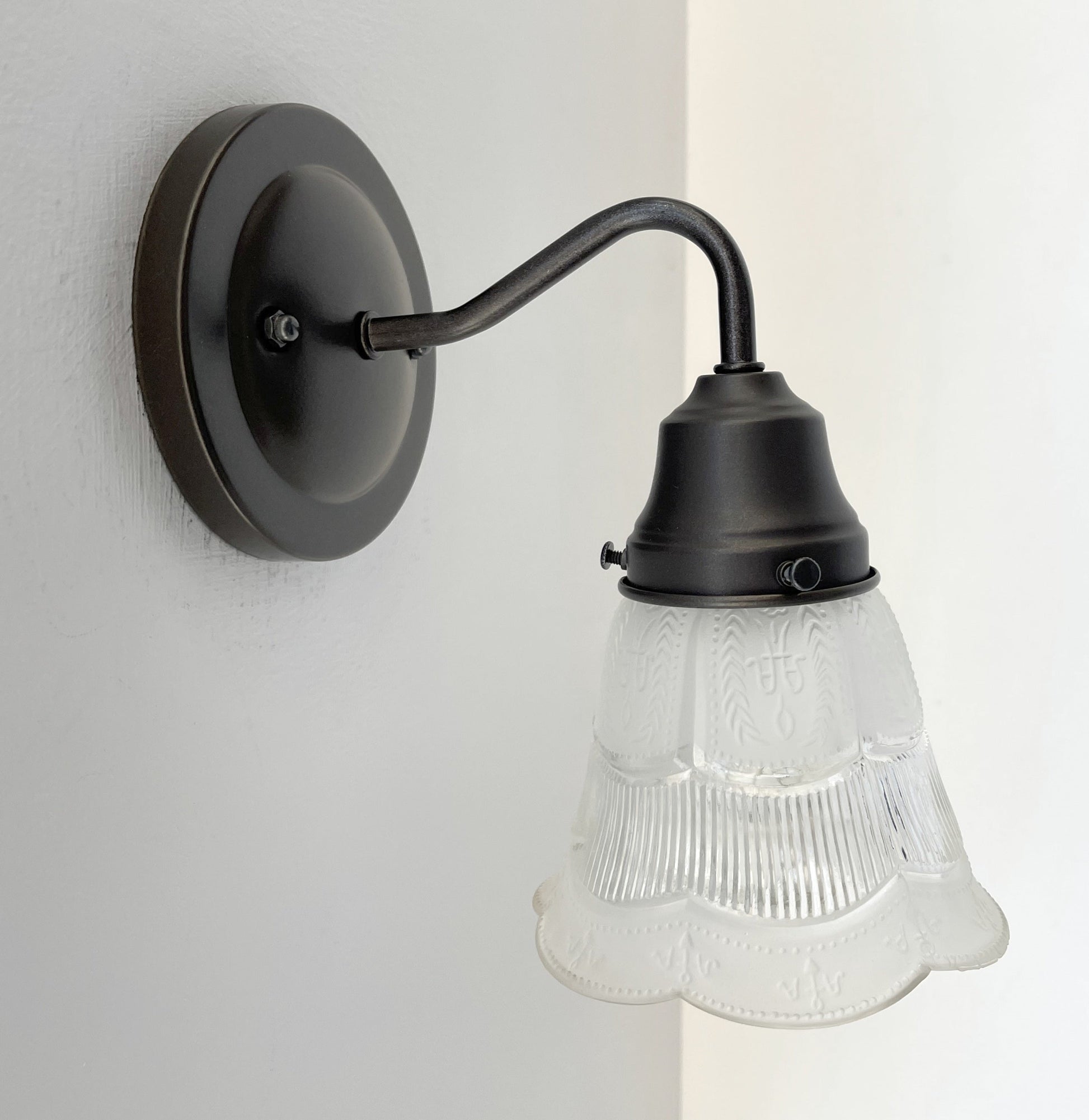 Fluted Antique Vanity 1960s SCONCE Wall Light