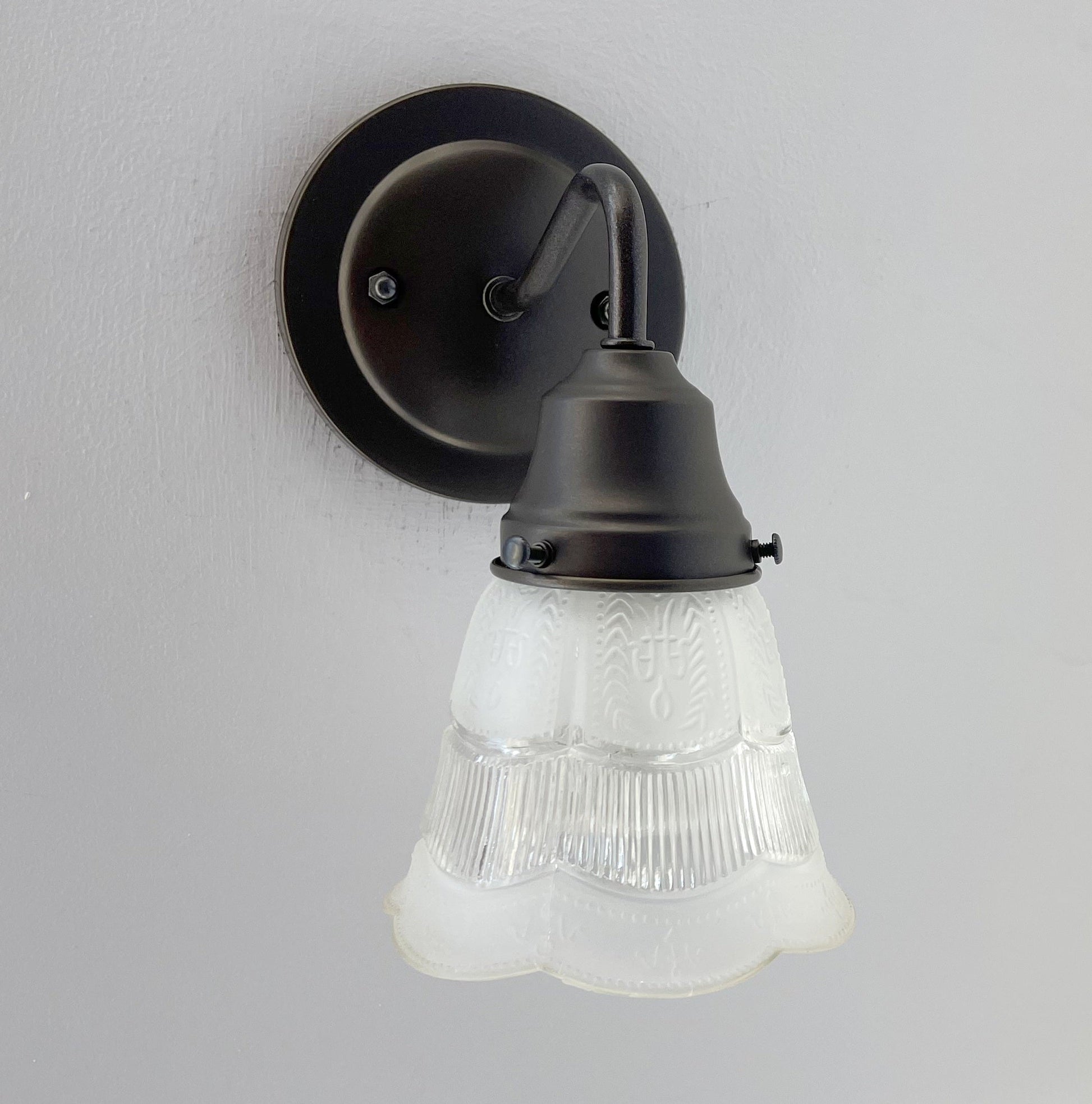 Fluted Antique Vanity 1960s SCONCE Wall Light