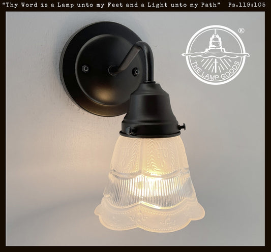 Fluted Antique Vanity 1960s SCONCE Wall Light