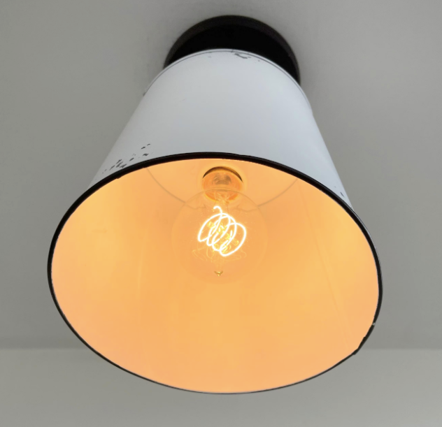 Farmhouse White Barn Metal Distressed Ceiling Light Fixture