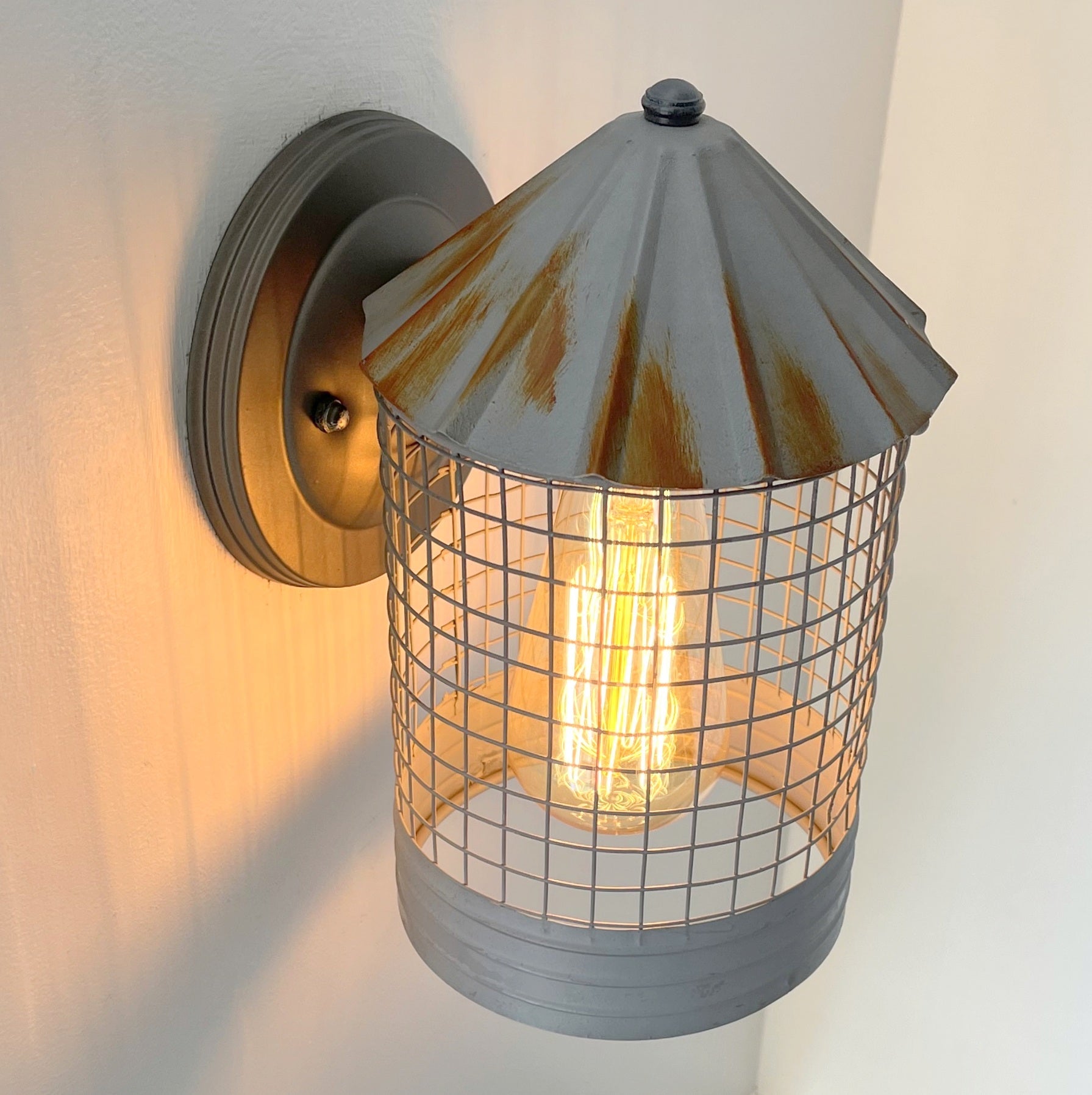 Silo Farmhouse Barn Silver Wall Sconce Light Fixture