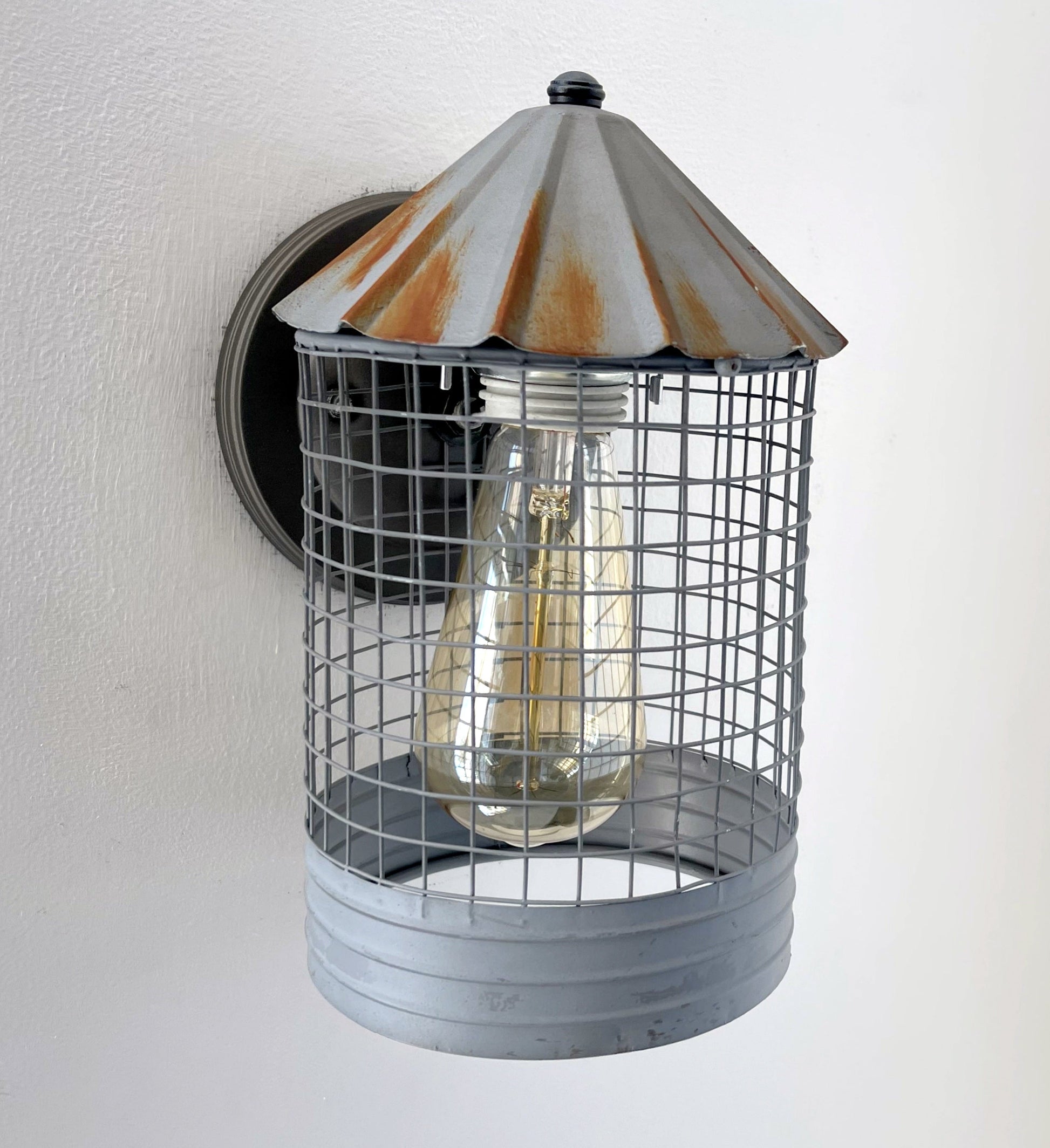 Silo Farmhouse Barn Silver Wall Sconce Light Fixture