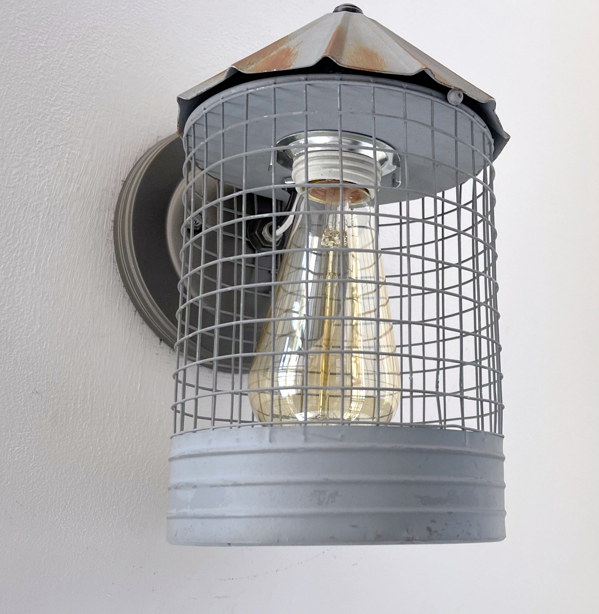 Silo Farmhouse Barn Silver Wall Sconce Light Fixture
