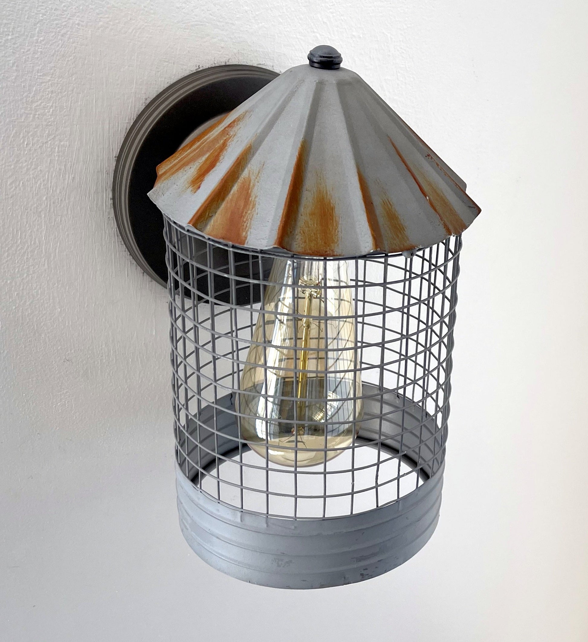 Silo Farmhouse Barn Silver Wall Sconce Light Fixture