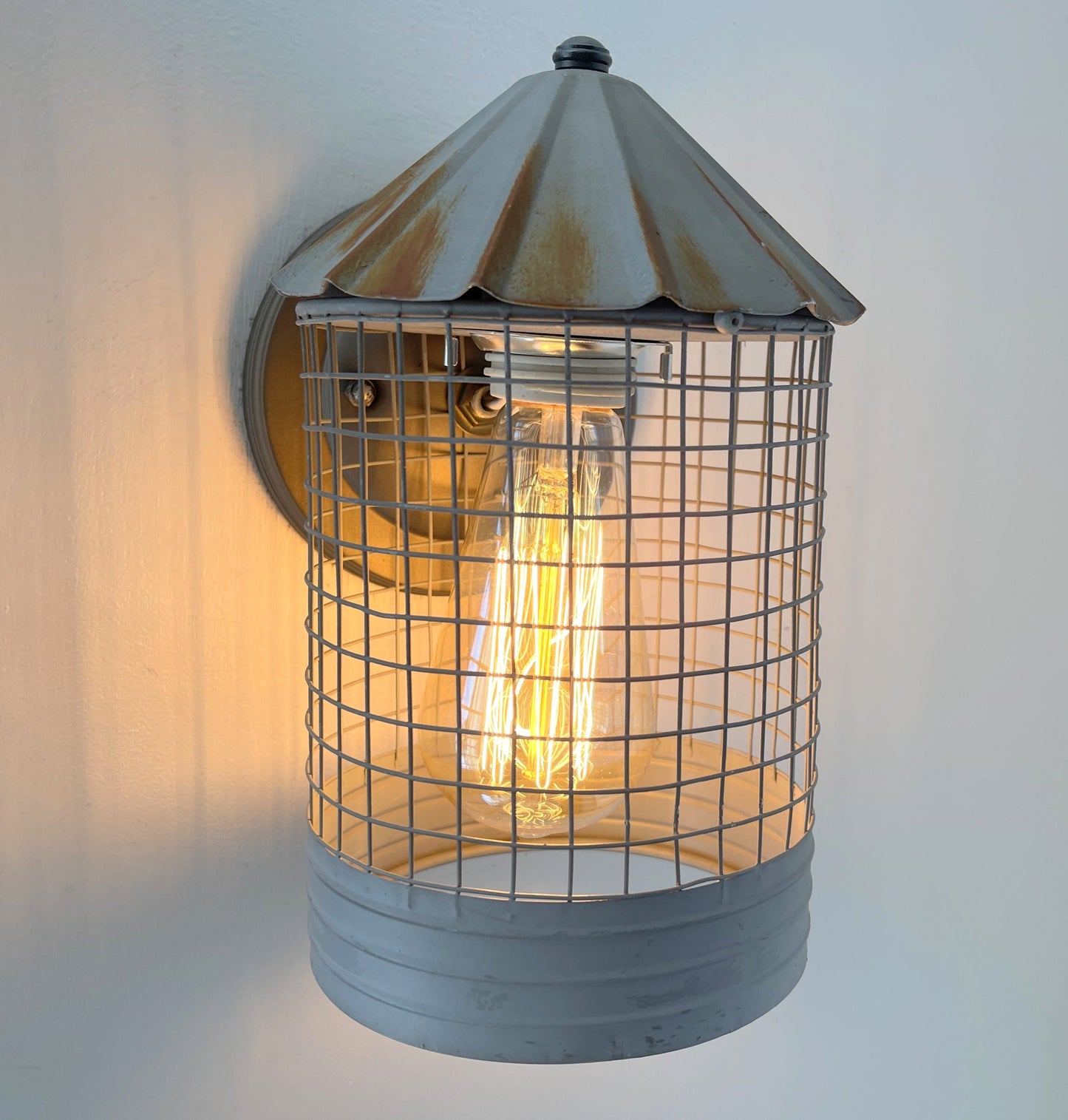 Silo Farmhouse Barn Silver Wall Sconce Light Fixture