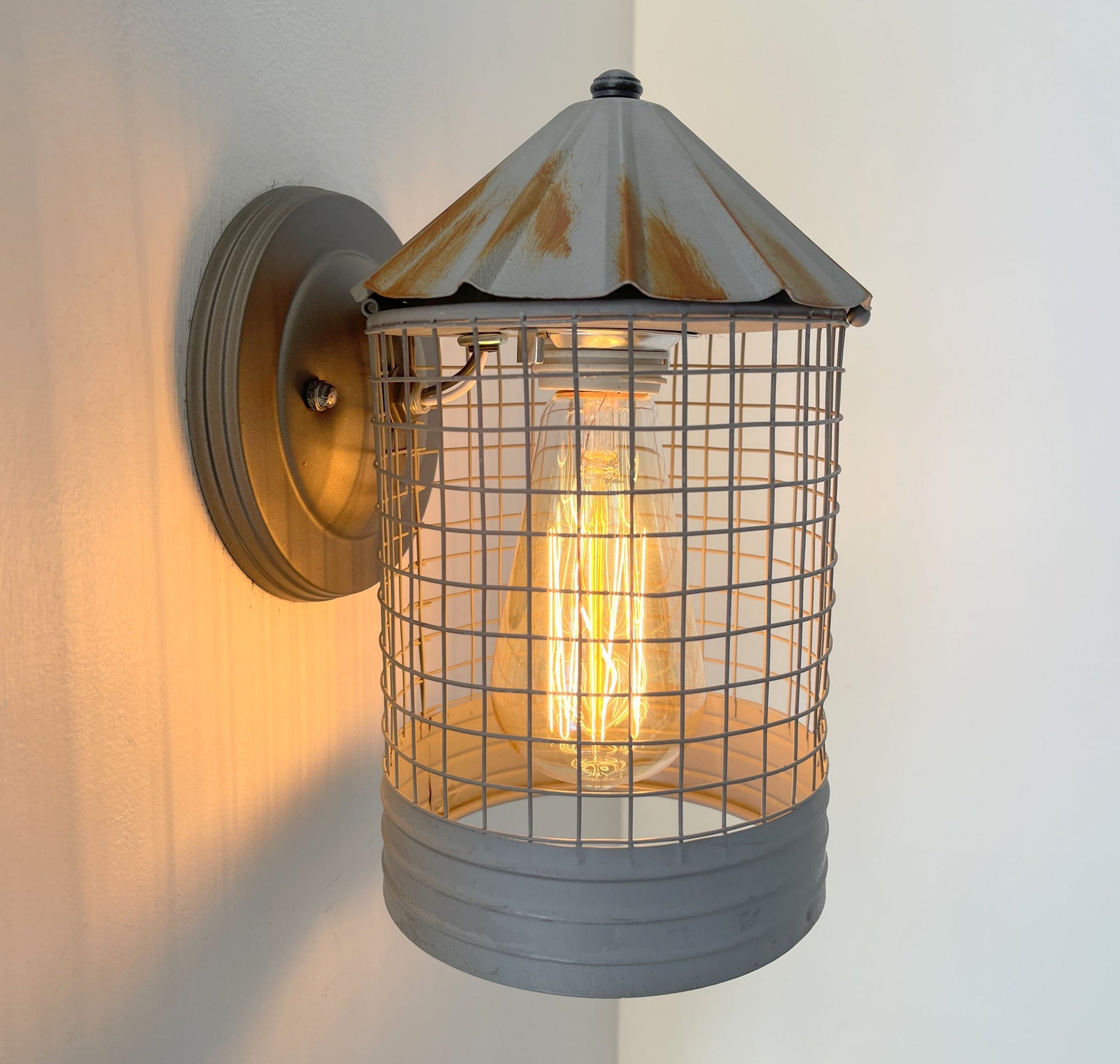 Silo Farmhouse Barn Silver Wall Sconce Light Fixture