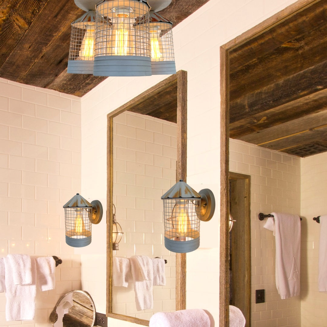 Silo Farmhouse Barn Silver Wall Sconce Light Fixture