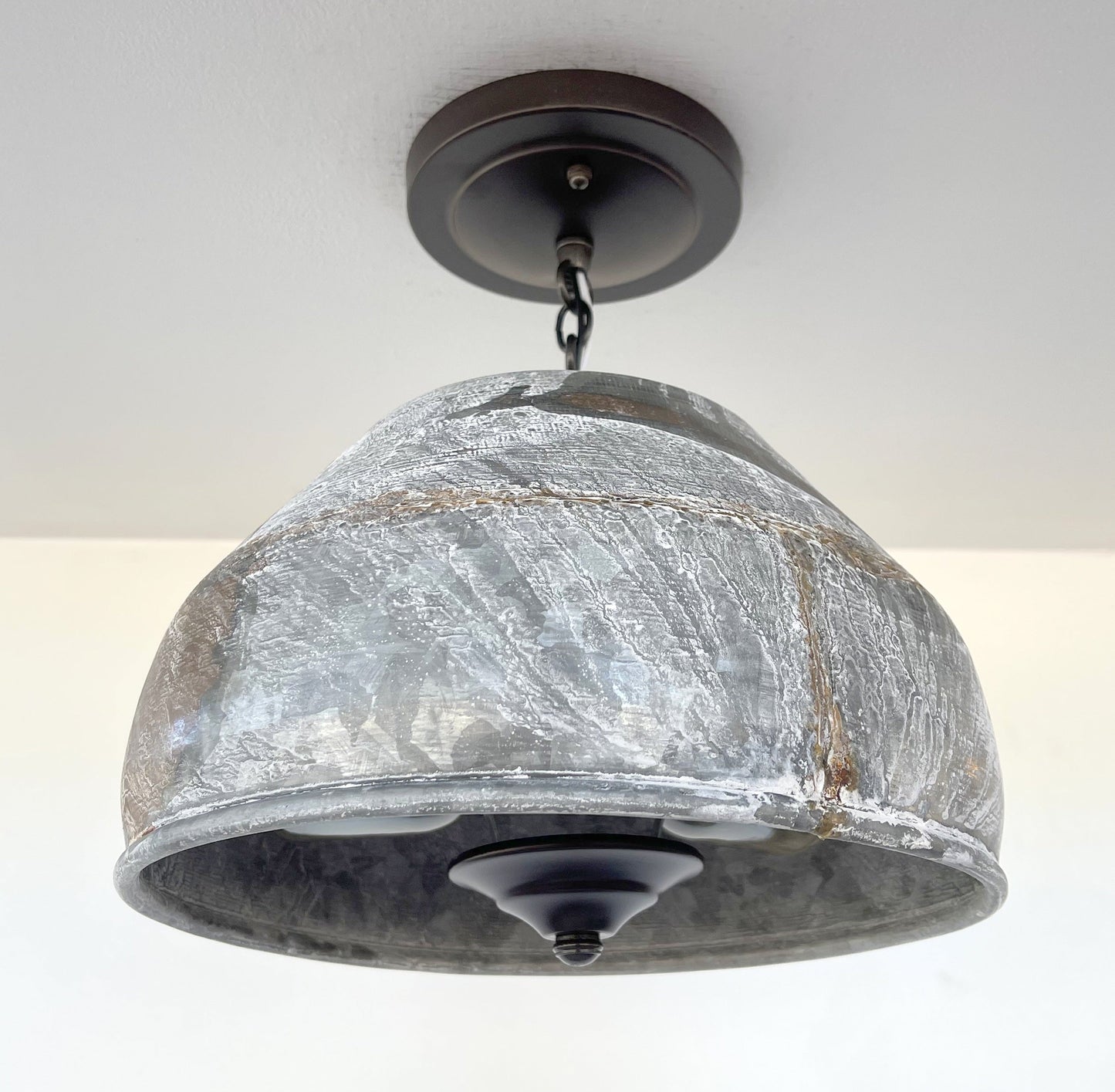 Rustic Bucket Chain Ceiling Light