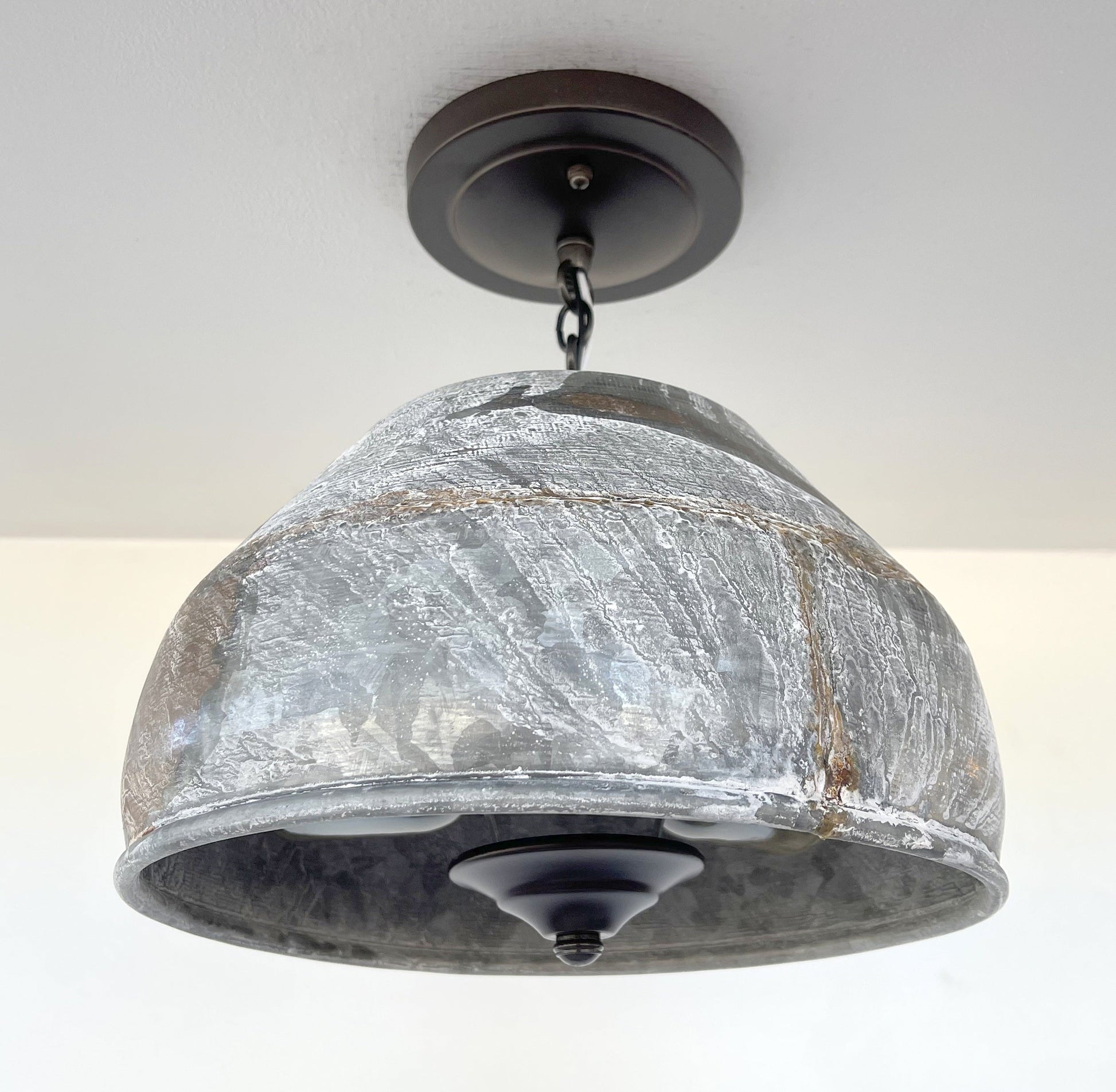 Rustic Bucket Chain Ceiling Light