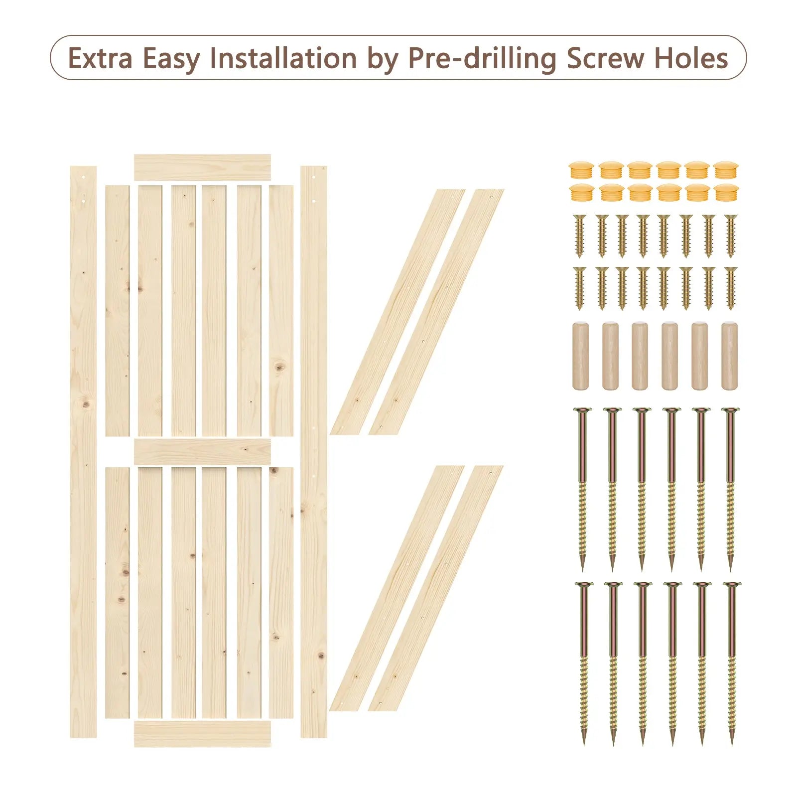 Solid Pine Barn Doors with Track Kit