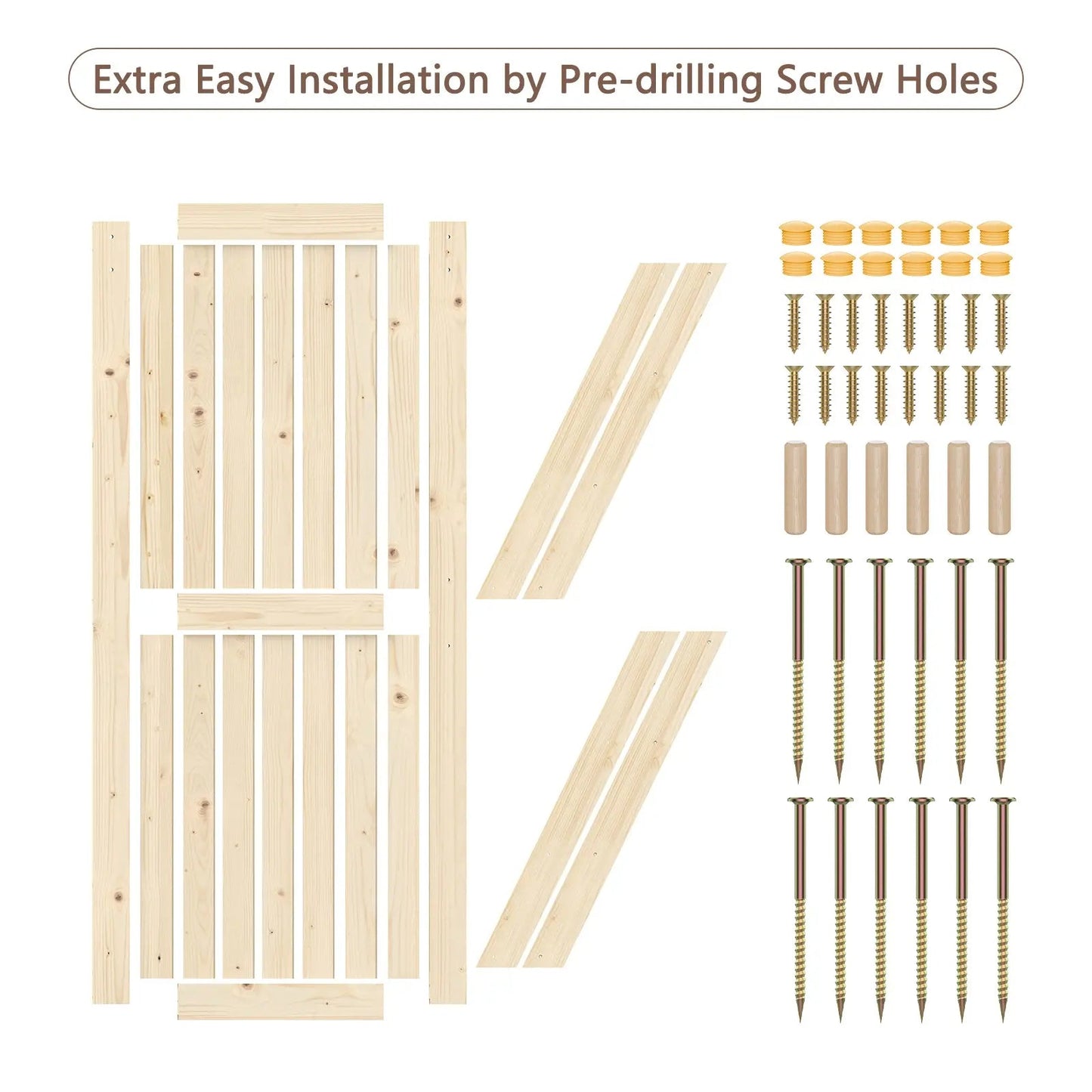 Solid Pine Barn Doors with Track Kit