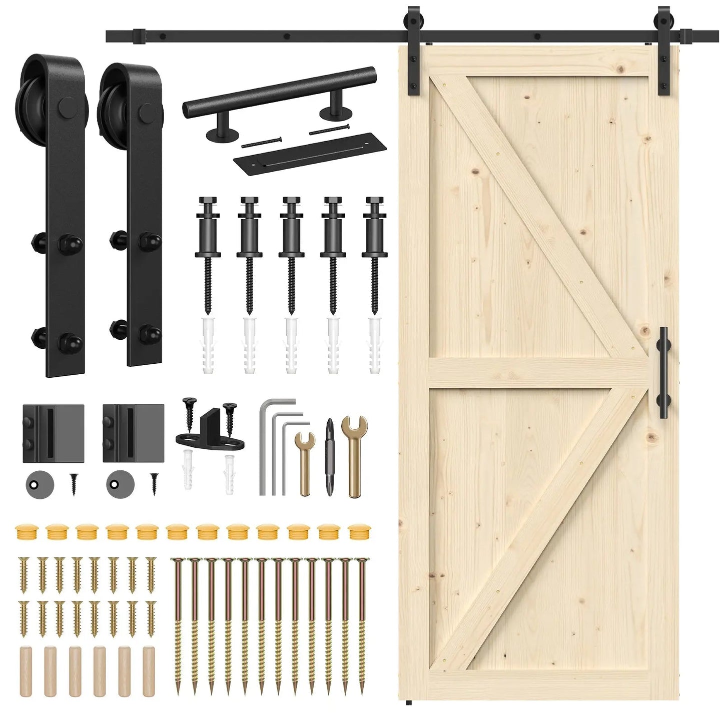 Solid Pine Barn Doors with Track Kit