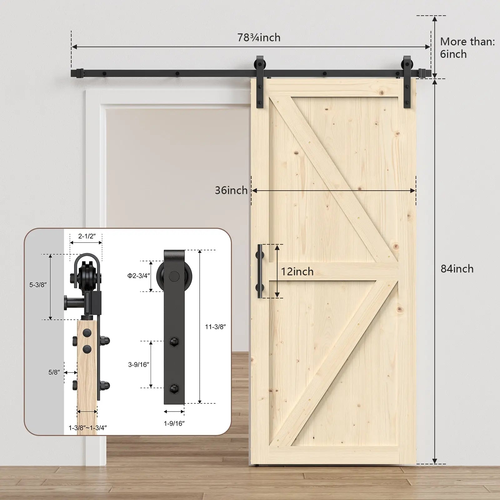 Solid Pine Barn Doors with Track Kit