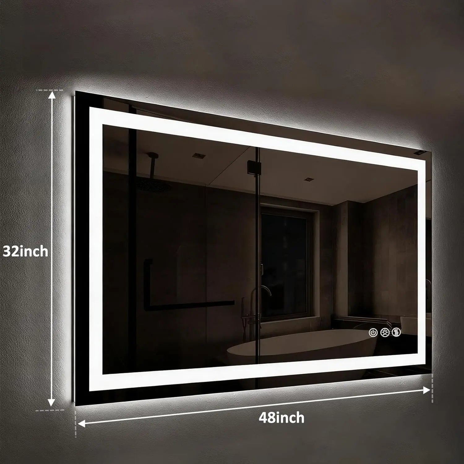 Standard Center Glow LED Bathroom Mirror