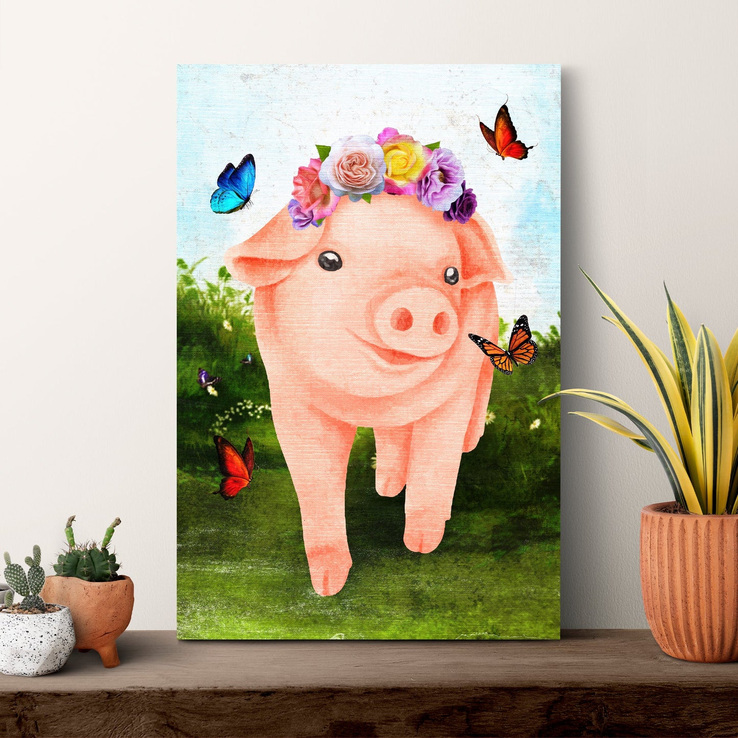 The Most Adorable Pig Canvas Wall Art