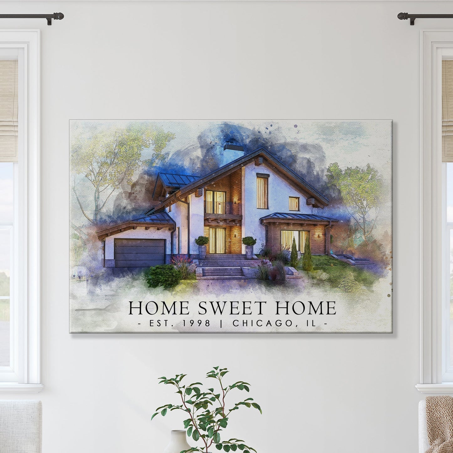 Home Sweet Home Watercolor Sign II