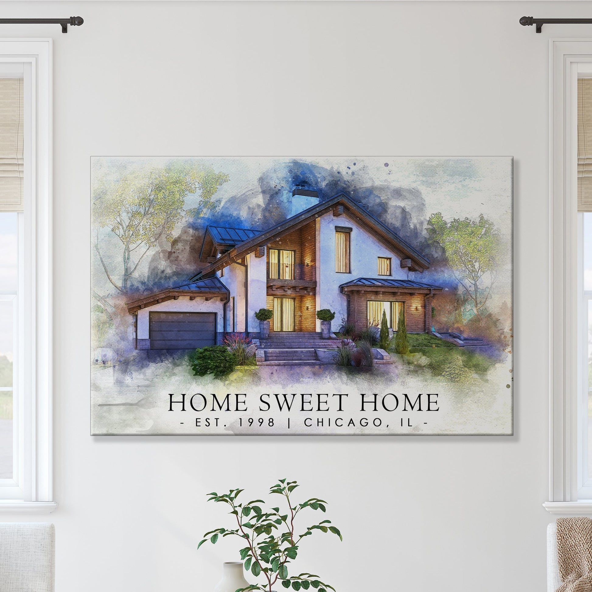 Home Sweet Home Watercolor Sign II
