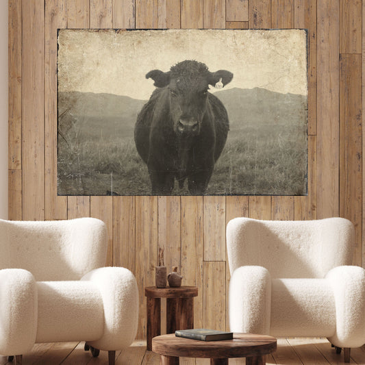 Vintage Angus Portrait Canvas Wall Art