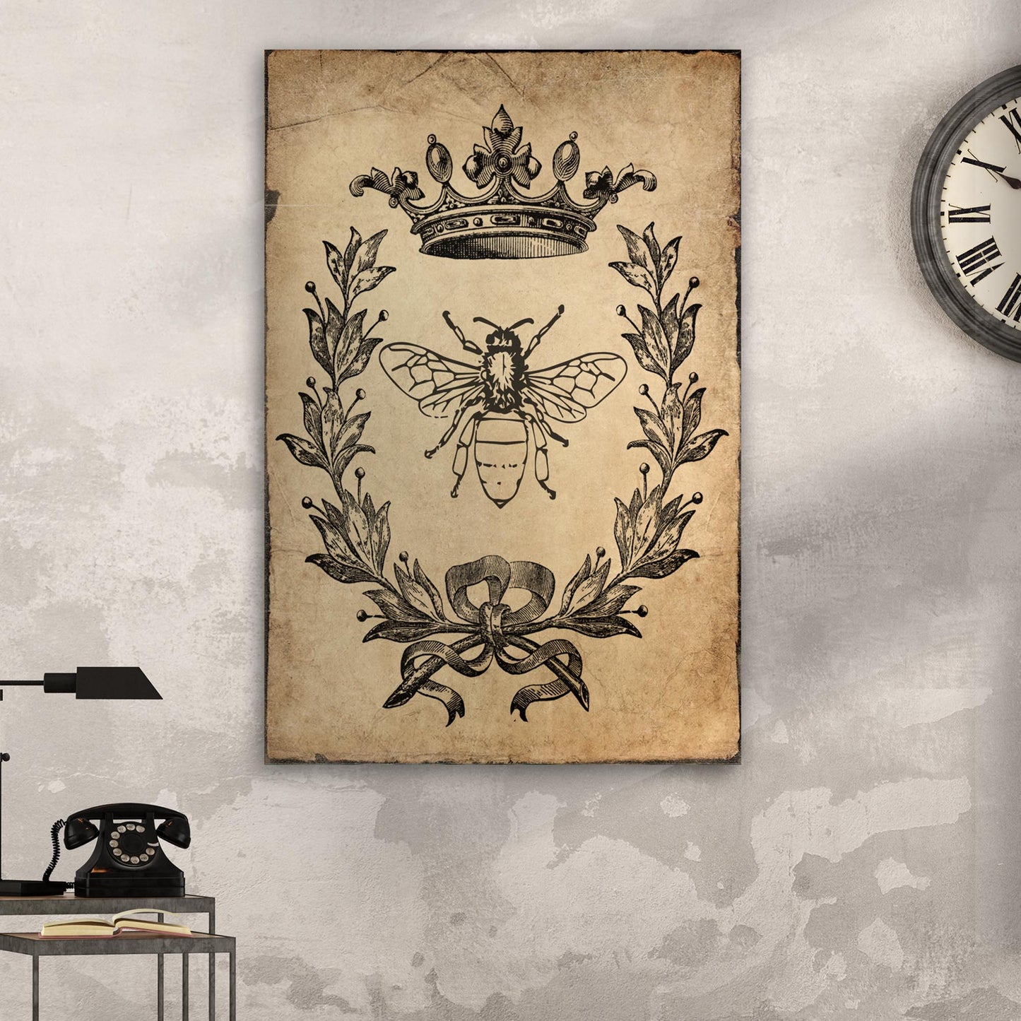 Queen Bee Vintage Painting Canvas Wall Art