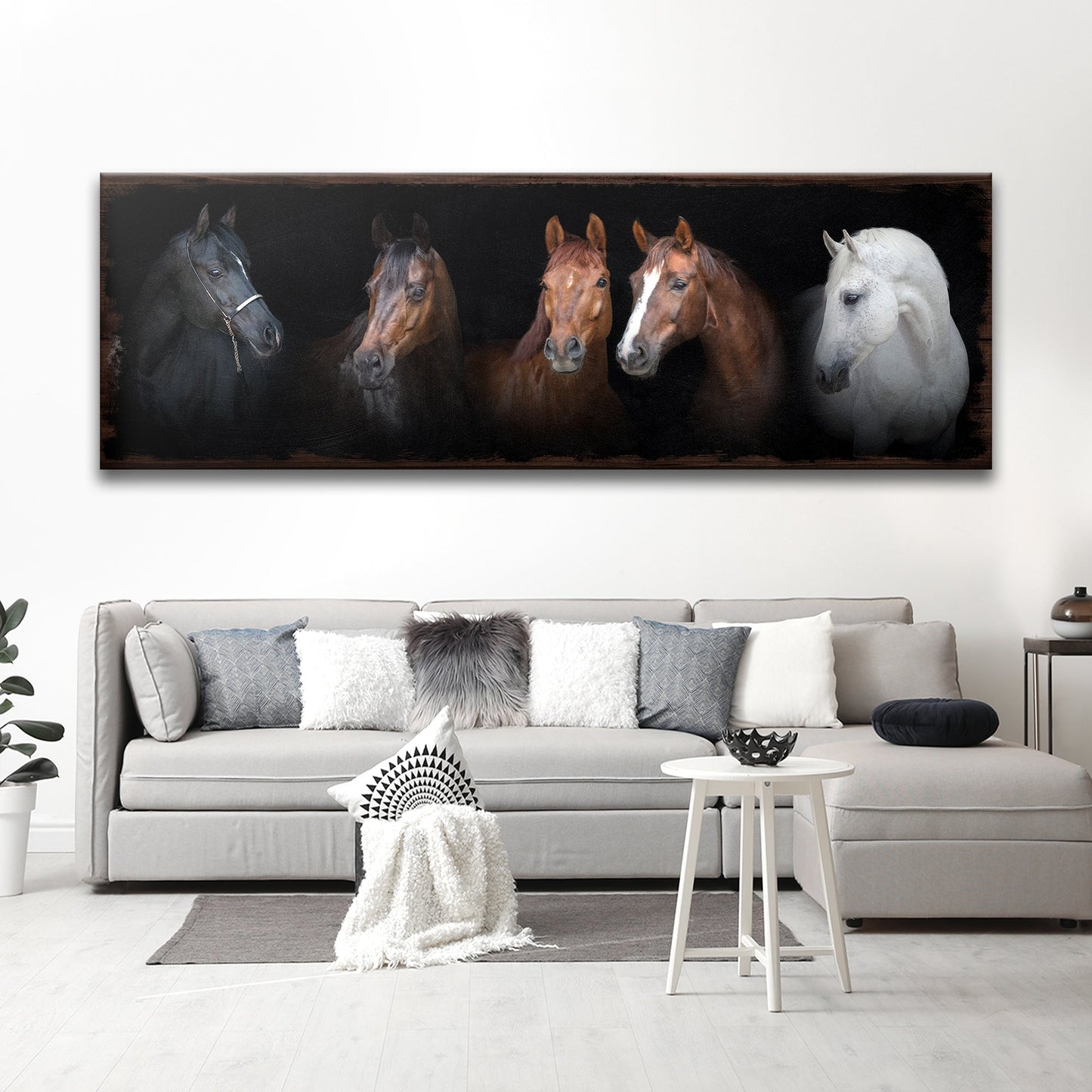 A Family Of Horses Canvas Wall Art