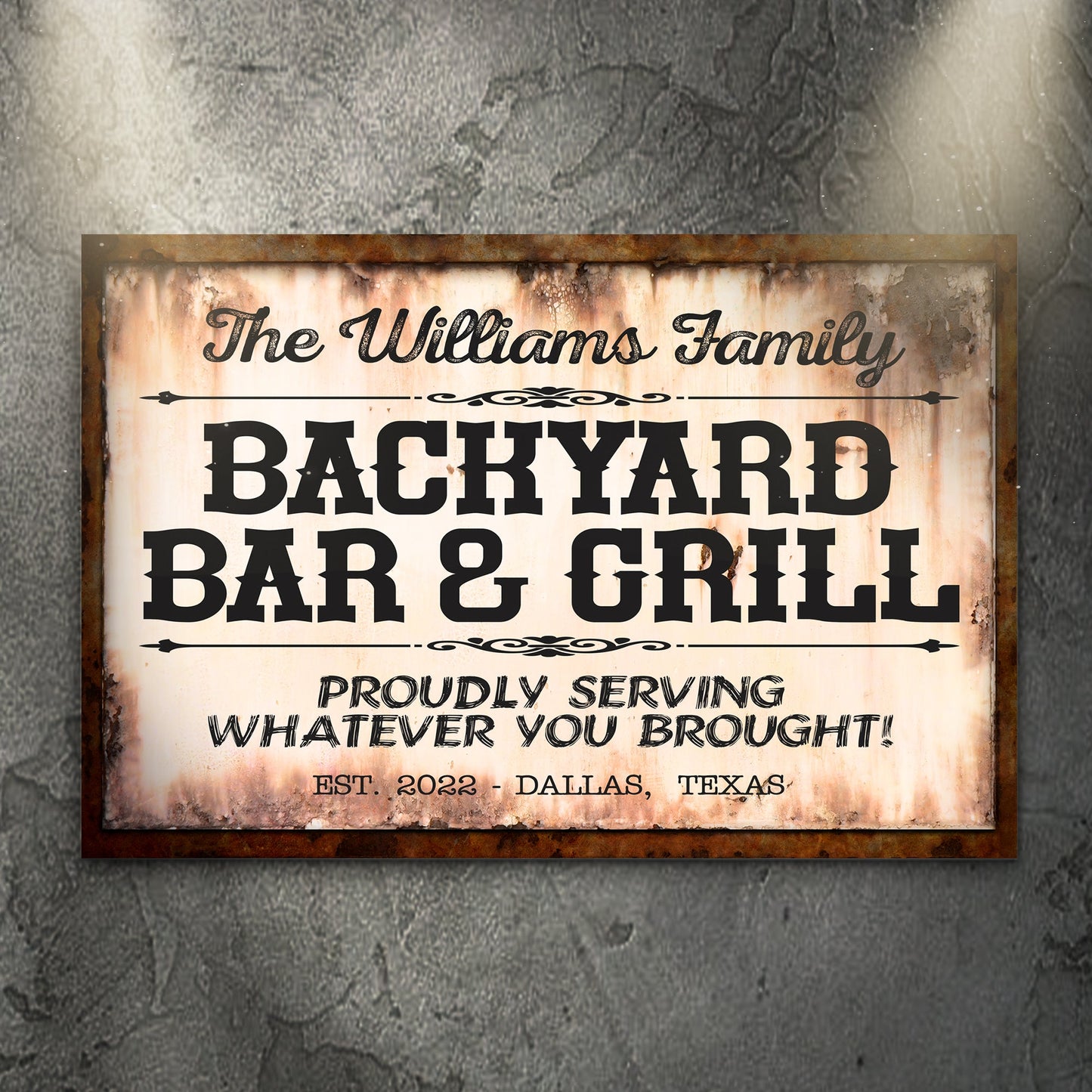 Backyard Bar & Grill Sign X