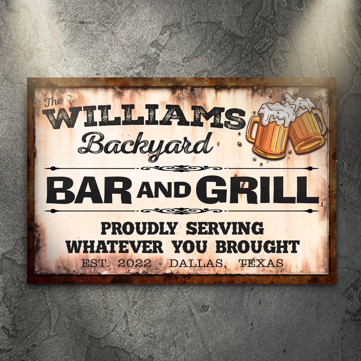 Backyard Bar & Grill Sign IX