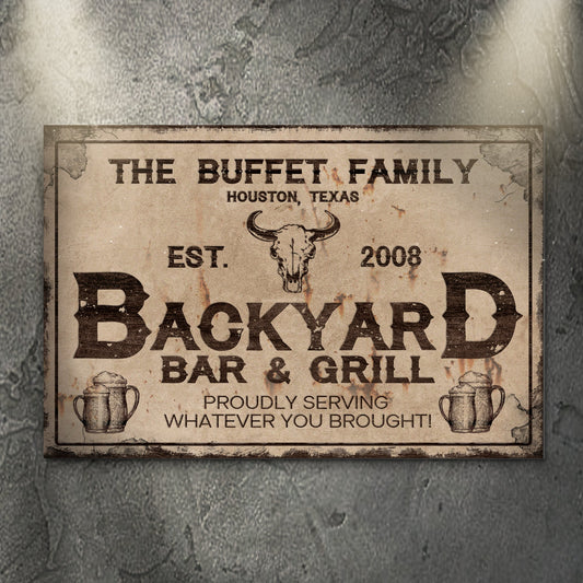 Backyard Bar & Grill Sign VIII