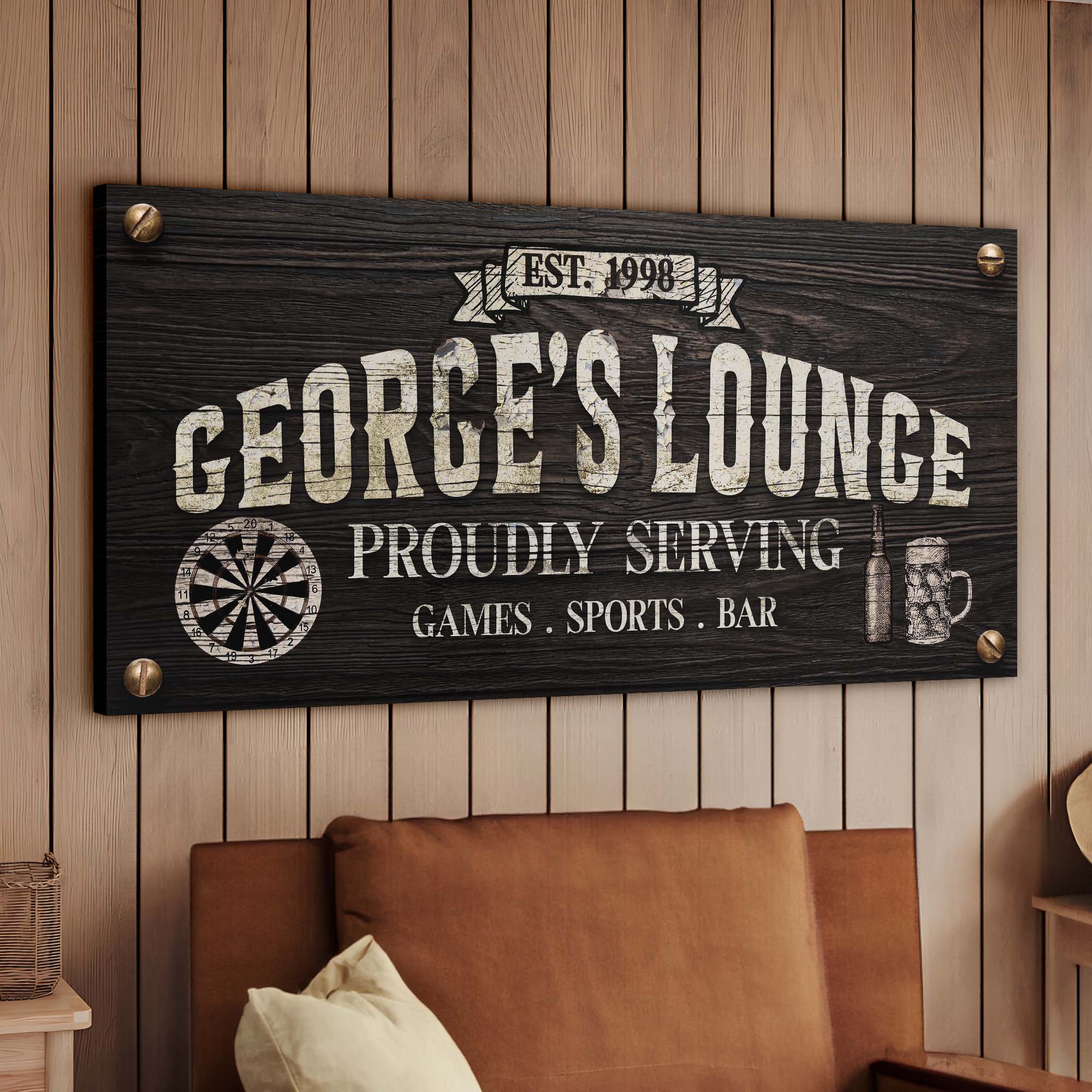 Proudly Serving Lounge Sign – Metal Sign Barn
