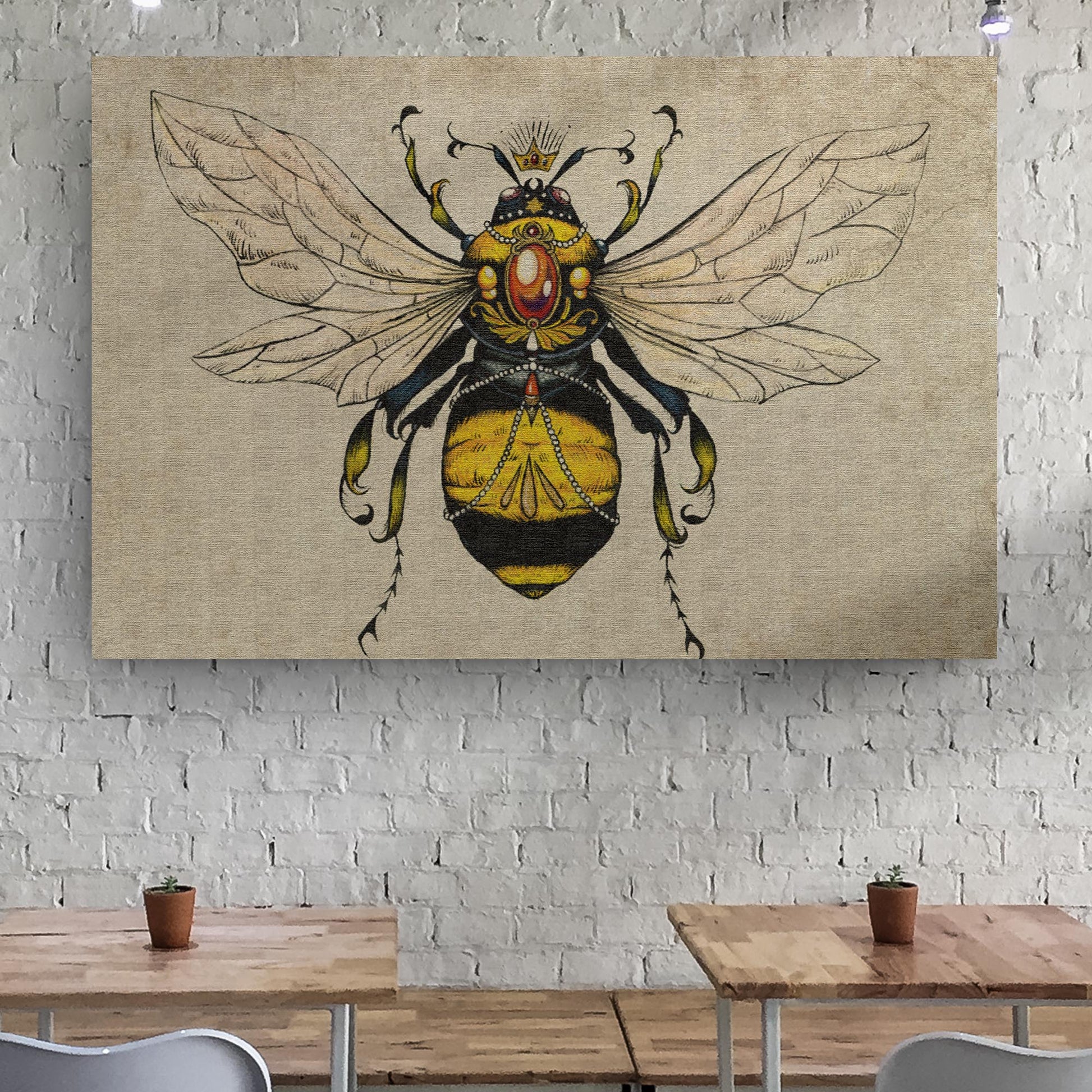 Vintage Queen Bee Canvas Wall Art