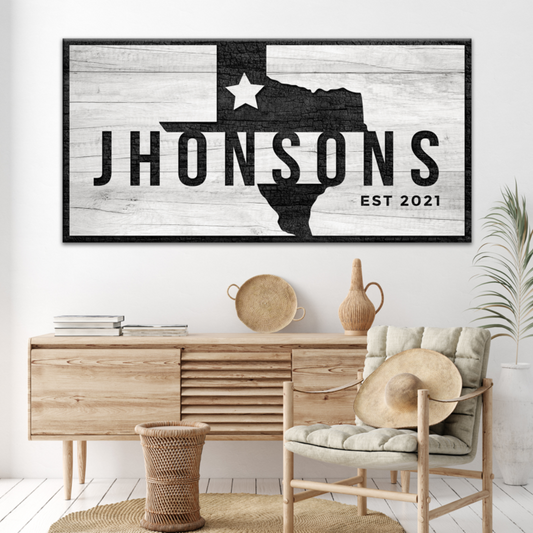 Texas Family Name Sign