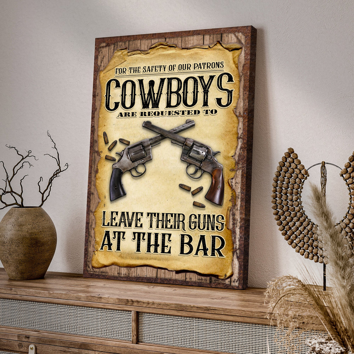 Cowbit Sign Cowboy Safety Sign – Metal Sign Barn
