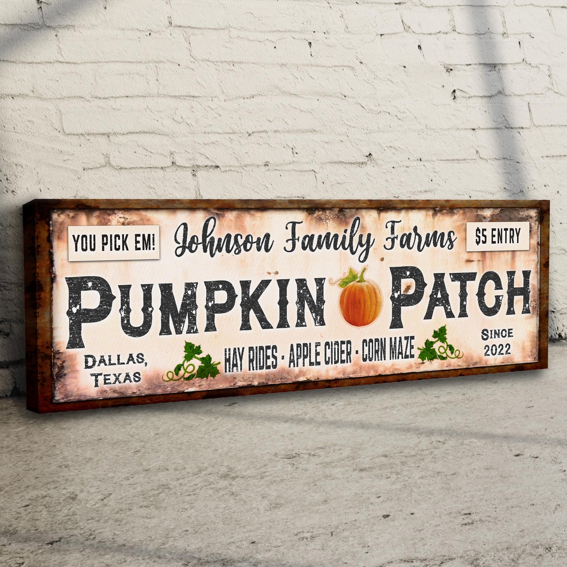 Family Farms Pumpkin Patch Sign
