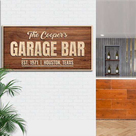 Rustic Garage Bar Wood Sign
