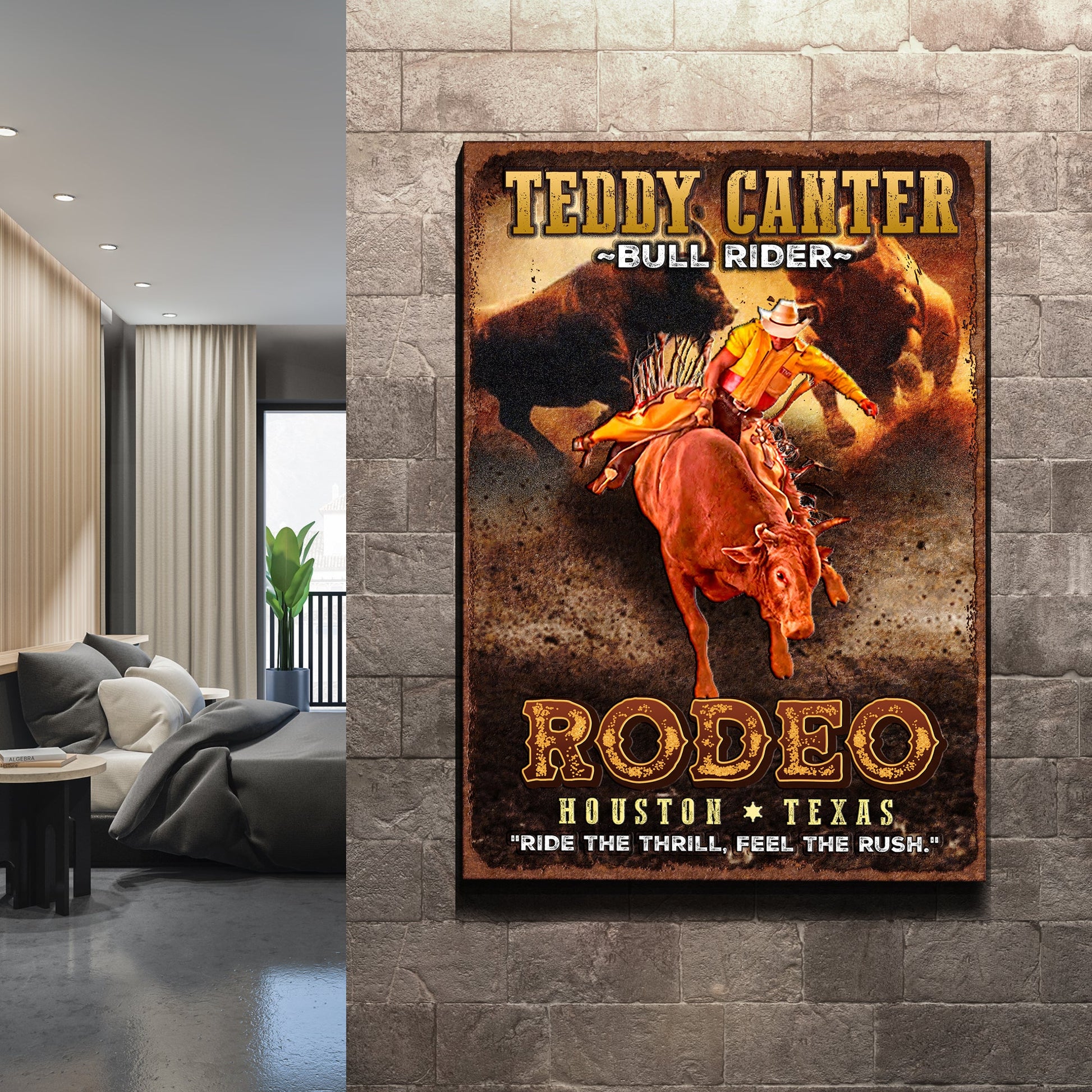 Cowboy Rodeo Bull Rider Sign