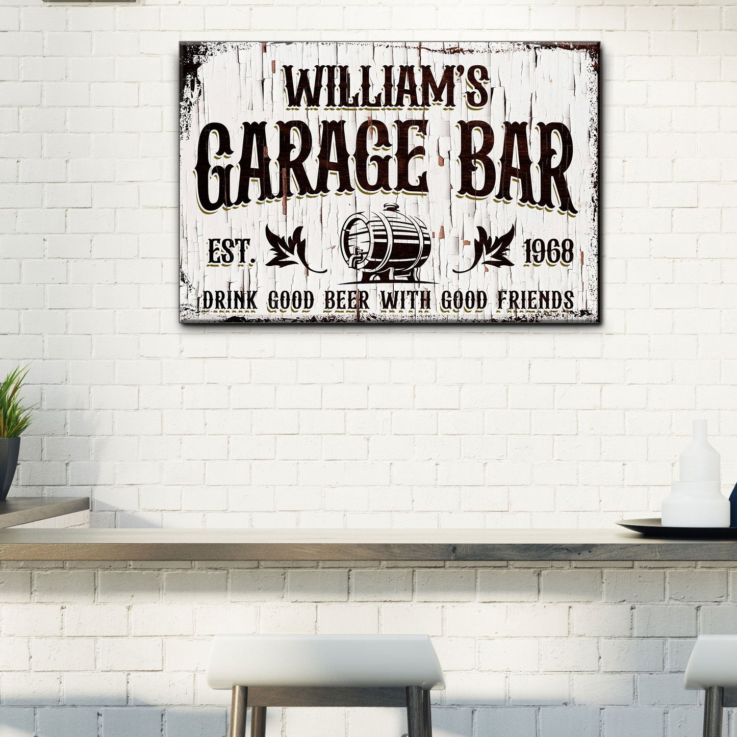 Garage Bar Rustic Wood Sign