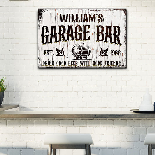 Garage Bar Rustic Wood Sign